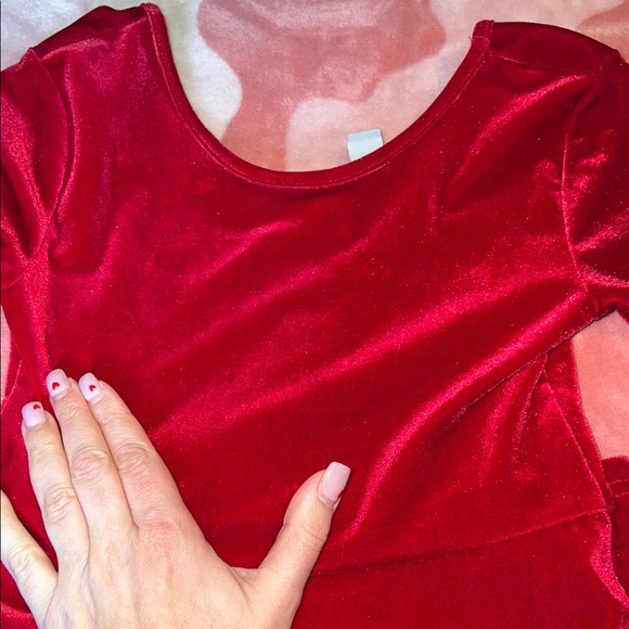 The Children's Place Vibrant Red Velvet Dress - Picture 5 of 5